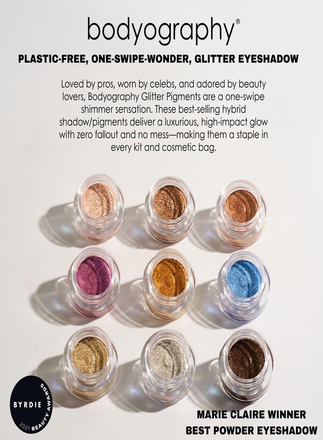 Bodyography Glitter Pigment Eye Shadow | Long Wear Shimmer Eyeshadow | Vegan, Talc & Paraben Free | Cream Powder Formula | Off the Hook (Taupe) 1.5 g - Image 2